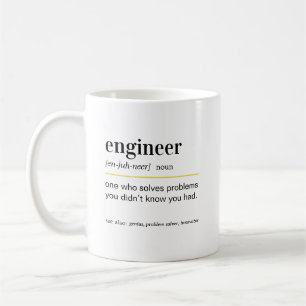 Caneca De Café Presente de Definição de Engenheiro Engraçado
