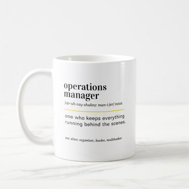 Caneca De Café Presente de Definição de Gerente de Operações (Esquerda)