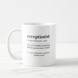 Caneca De Café Presente de Definição de Recepcionista Engraçado