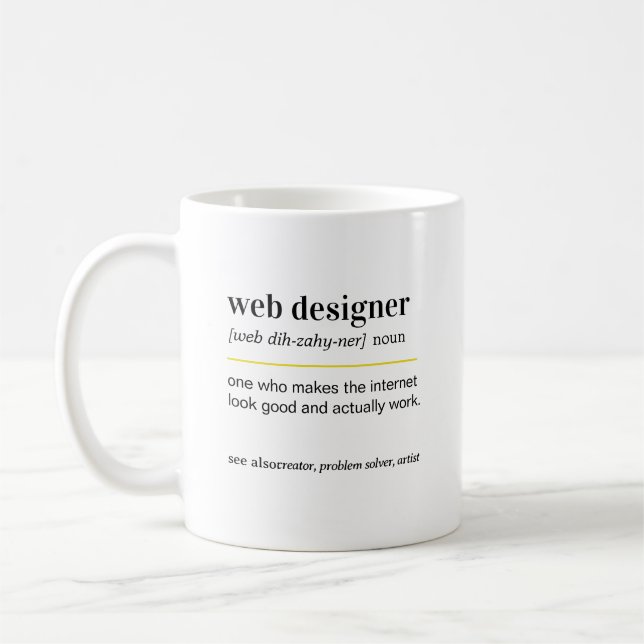 Caneca De Café Presente de Definição de Web Designer (Esquerda)