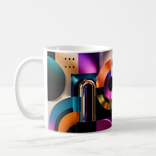Caneca De Café Presente de Design de Formas Geométricas Abstratas (Esquerda)