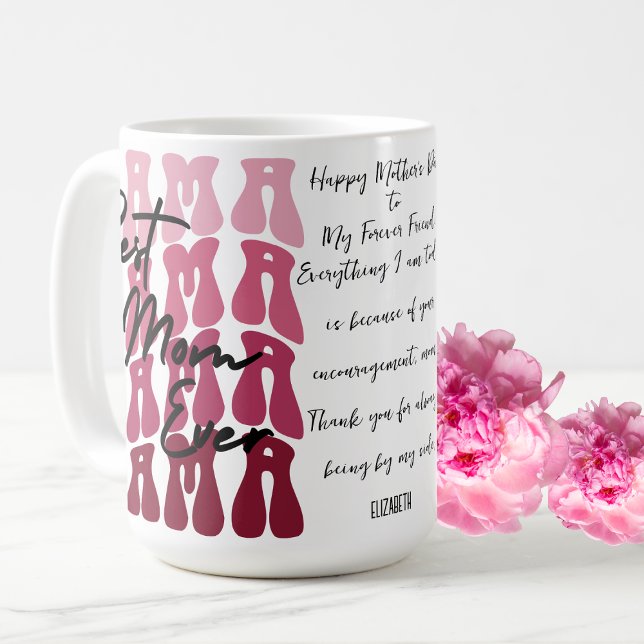 Caneca De Café Presente de Dia de as mães de Mensagens Personaliz (Criador carregado)