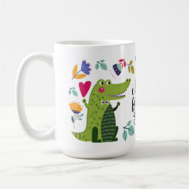 Caneca De Café Presente de Dia de os namorados Crocodilo Engraçad