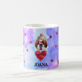 Caneca De Café Presente de Dia dos Namorados Cachorro São Bernard
