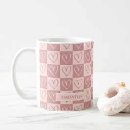 Caneca De Café Presente de Dia dos Namorados com Corações Mínimos