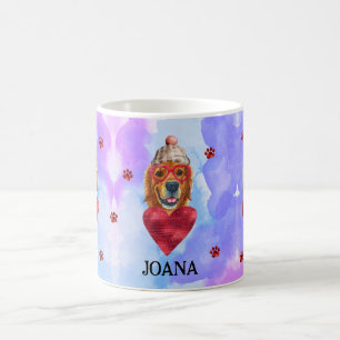 Caneca De Café Presente de Dia dos Namorados do Cão Retriever Dou