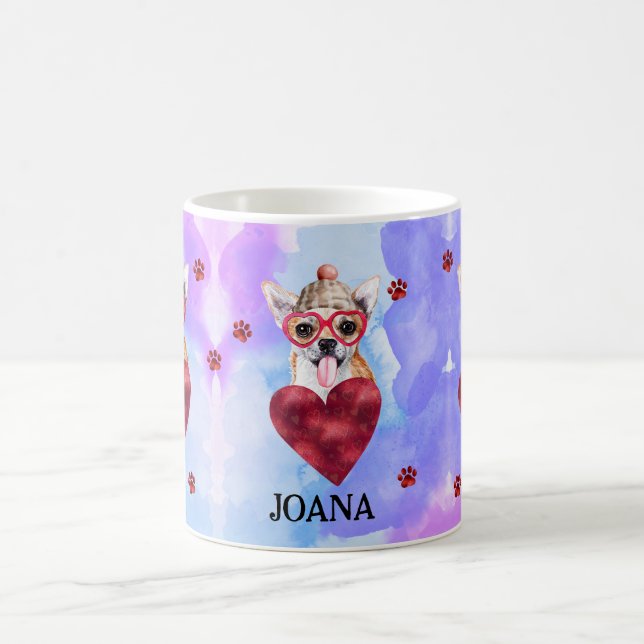 Caneca De Café Presente de Dia dos Namorados para Cachorro Chihua (Centro)