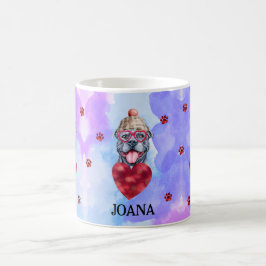 Caneca De Café Presente de Dia dos Namorados para Cachorro Pitbul