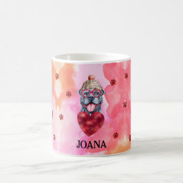 Caneca De Café Presente de Dia dos Namorados para Cachorro Pitbul