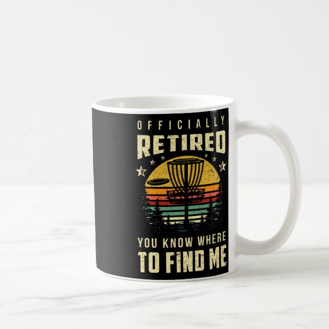 Caneca De Café Presente de Disco de Golfe Oficialmente Aposentado (Direita)