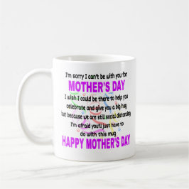 Caneca De Café Presente de Distância Social Funny Dia de as mães