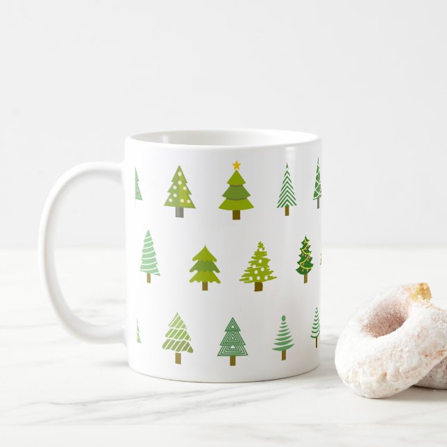 Caneca De Café presente de elefante branco da árvore de Natal (Com Donut)