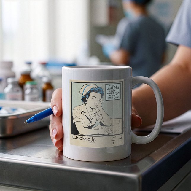 Caneca De Café Presente de Enfermeira Cansada para Enfermeiros, T (Criador carregado)