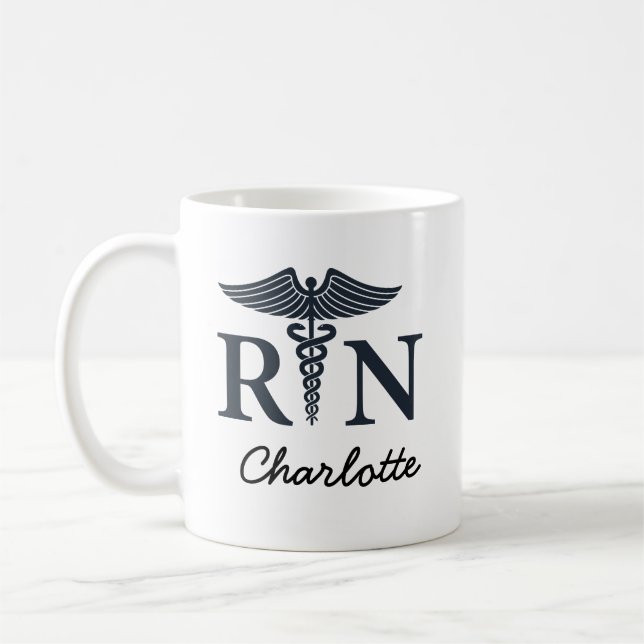 Caneca De Café Presente de Enfermeira com Nome Personalizado Enfe (Esquerda)
