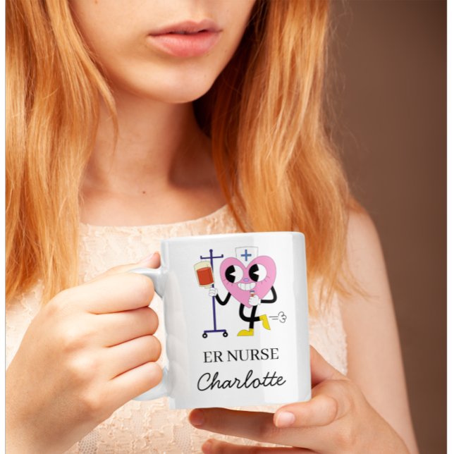 Caneca De Café Presente de Enfermeira Coração Fofo para Enfermeir (Criador carregado)