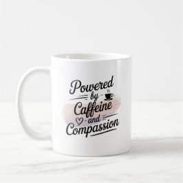 Caneca De Café Presente de Enfermeira - Energizado por Cafeína e