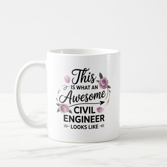 Caneca De Café Presente de Engenheiro Civil Incrível para Engenha (Esquerda)