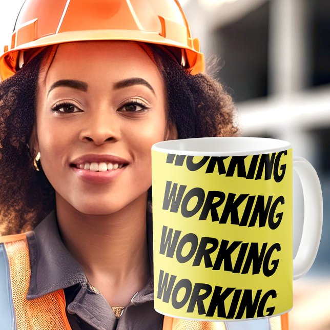 Caneca De Café Presente de escritório amarelo e preto (Criador carregado)
