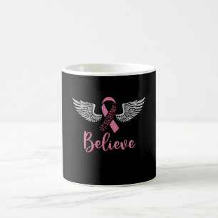 Caneca De Café Presente de Faixa Rosa de Apoio ao Câncer de Mama