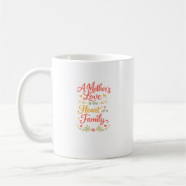 Caneca de Café Presente de Família Coração de Amor