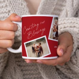 Caneca De Café Presente de Família Moderno e Elegante Colagem de 