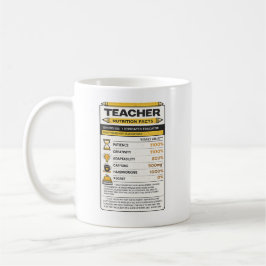 Caneca De Café Presente de Fatos Nutricionais para Educador