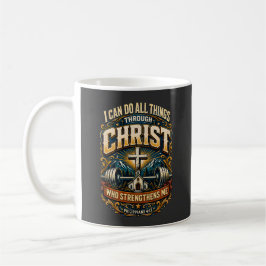 Caneca De Café Presente de Fé baseado em Força de Halteres Cruz V