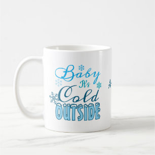 Caneca De Café Presente de Férias Azuis Bebê de Inverno Está Fri