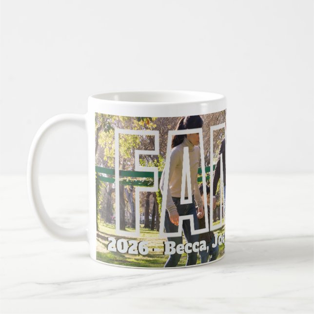 Caneca De Café Presente de Férias Gráfico Moderno Único de Foto d (Esquerda)