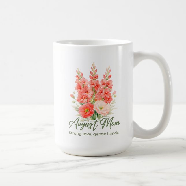 Caneca De Café Presente de Flor de Nascimento de Agosto Inspirado (Direita)