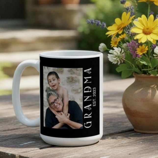 Caneca De Café Presente de Foto da Avó Estabelecida (Criador carregado)