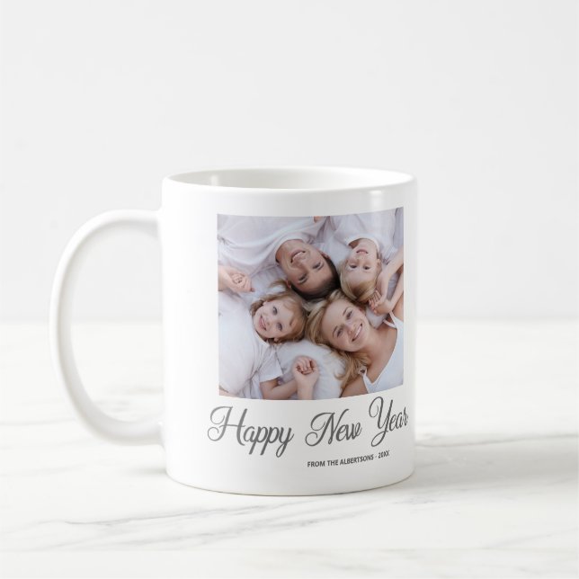 Caneca de Café Presente de Foto da Família Ano Nov (Esquerda)
