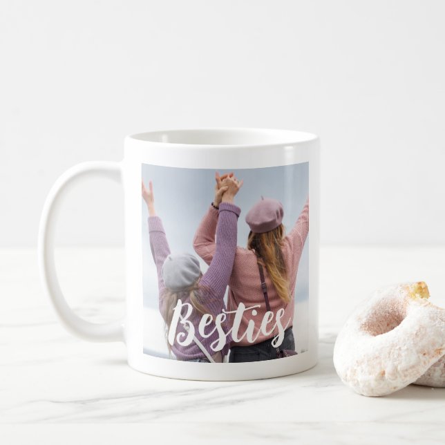 Caneca De Café Presente de Foto de Amigas para Lembrança (Com Donut)