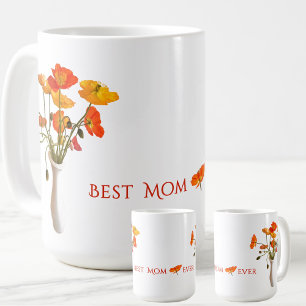 Caneca De Café Presente de Foto de Papoula do Dia das Mães Melhor