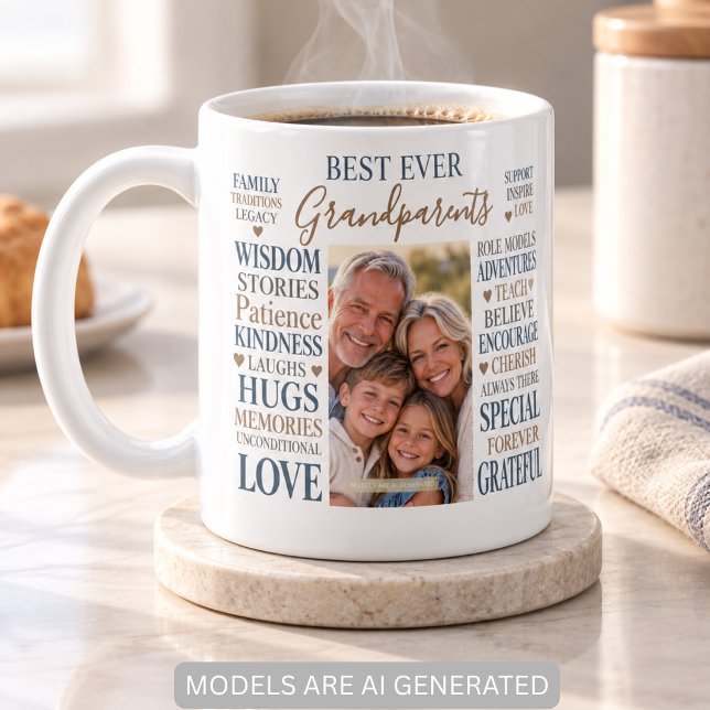 Caneca De Café Presente de Foto dos Avós  (Criador carregado)