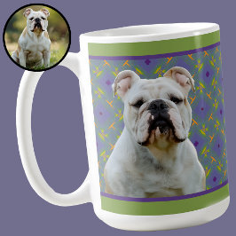 Caneca De Café Presente de Foto Moderna Roxa Fofa para Mãe de Cac