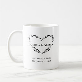 Caneca De Café Presente de Foto Personalizado de 25º Aniversário 