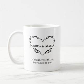 Caneca De Café Presente de Foto Personalizado de 25º Aniversário 