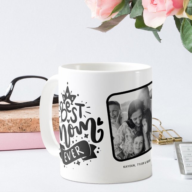Caneca De Café Presente de Foto 'Rainha Melhor Mãe do Mundo' (Criador carregado)