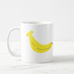 Caneca De Café Presente de Fruta Banana Amarela Minimalista Fofa