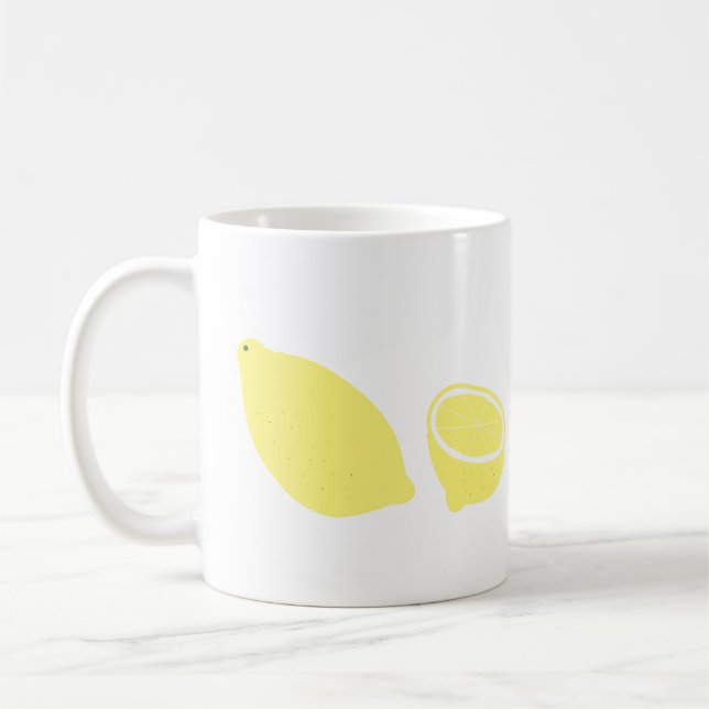 Caneca De Café Presente de Fruta de Limão Amarelo Fresco (Esquerda)