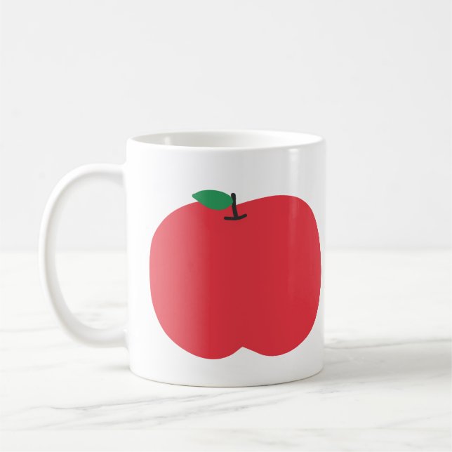 Caneca De Café Presente de Fruta Maçã Vermelha Simples (Esquerda)