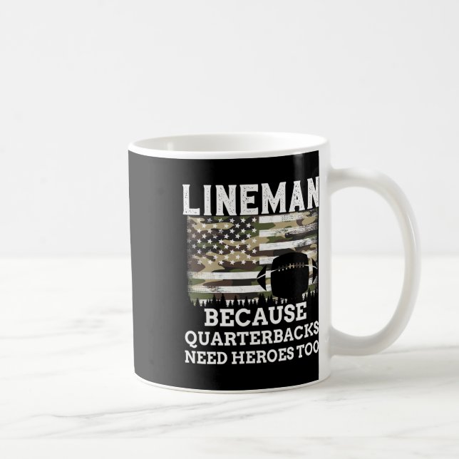 Caneca De Café Presente de Futebol Lineman Bandeira Americana Pat (Direita)