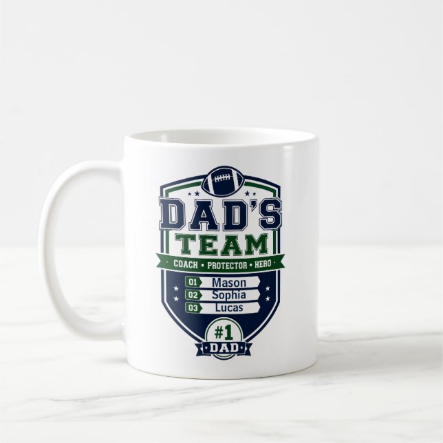 Caneca De Café Presente de futebol personalizado do time do papai (Esquerda)