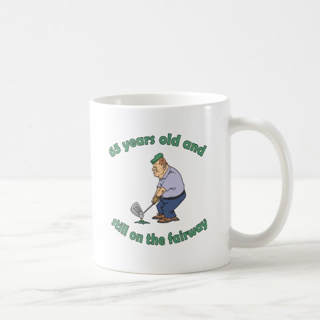 Caneca De Café Presente de Golfer Gag de 65º aniversário (Direita)