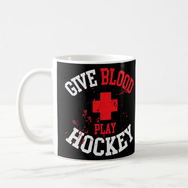 Caneca De Café Presente de jogador de hóquei no sangue jogado (Esquerda)