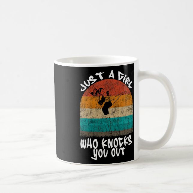 Caneca De Café Presente de Kickboxing Antigo para uma Mulher Kick (Direita)