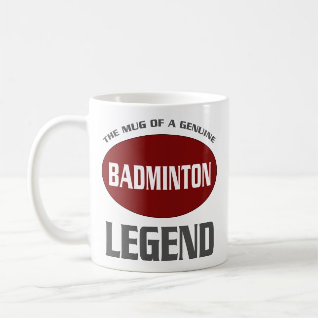 Caneca De Café Presente de Legenda de Badminton Personalizado (Esquerda)