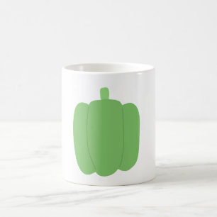 Caneca De Café Presente de Legume Pimentão Verde Fofo