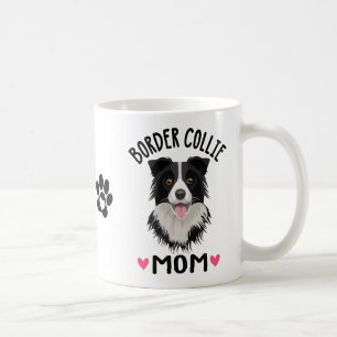 Caneca De Café Presente de Mãe Border Collie Cachorro Preto Branc